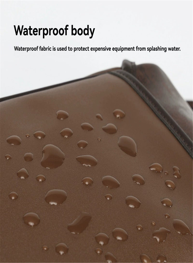 كواتكون حقيبة كاميرا CWATCUN D185 أحادية الكتف، حقيبة كاميرا كلاسيكية أوروبية وأمريكية، حقيبة تخزين مقاومة للماء من البولي يوريثان للكاميرات عديمة المرآة وكاميرات DSLR - Image 5